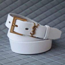 Кожаный ремень YSL02 30-ка белый